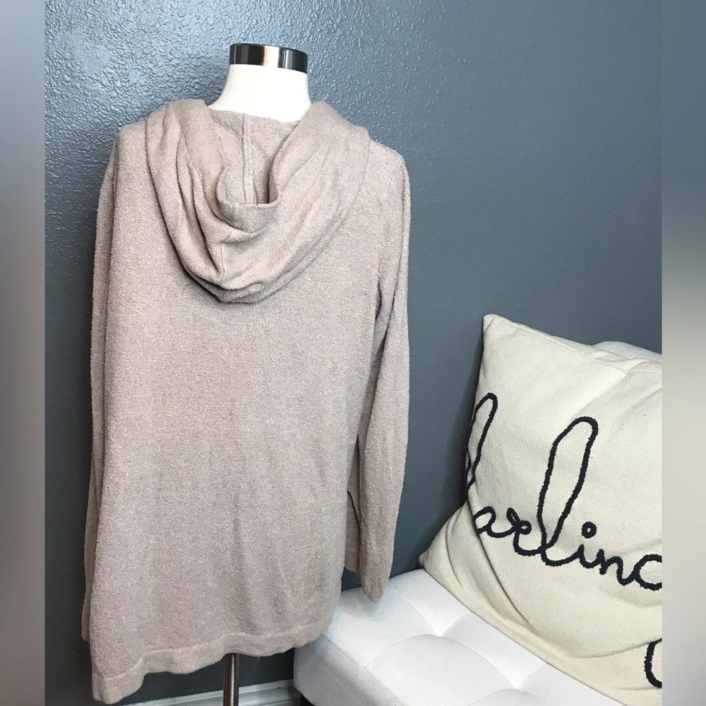 Barefoot dreams tan cozy chic hooded sweater size XL - Picture 5 of 6